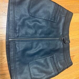 Free people Black Leather Mini Skirt
